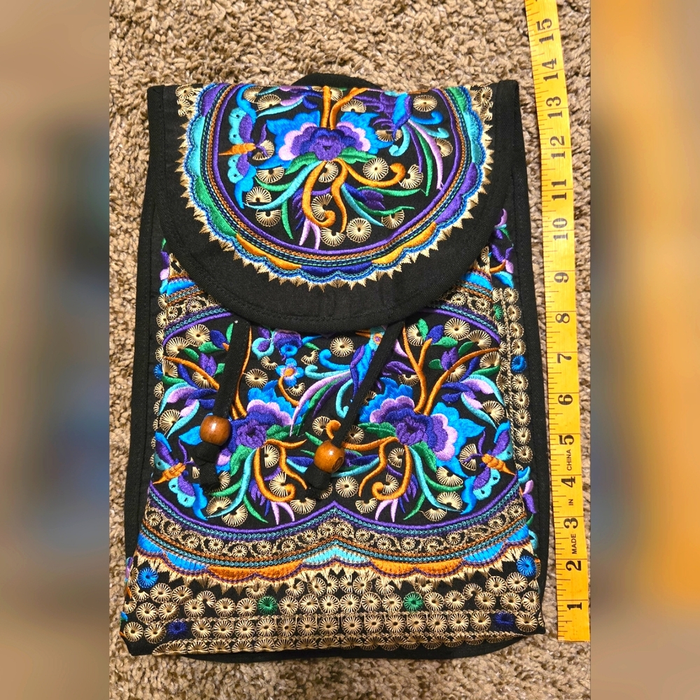 Beautiful embroidered backpack
